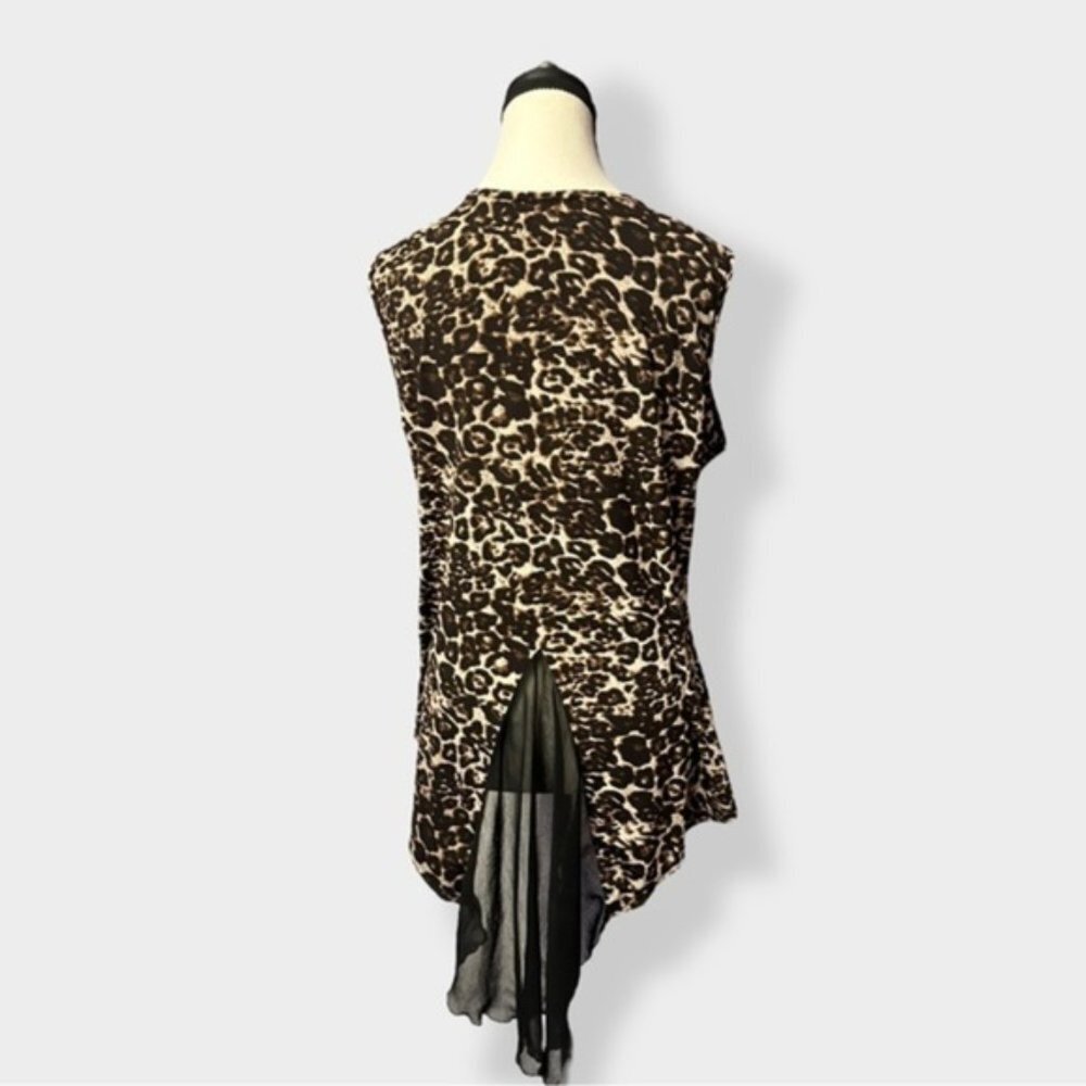 Women’s Candy Couture Animal Print Hi Low Top XL - Picture 3 of 4